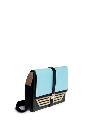 Front View - Click To Enlarge - MSGM - Oversize colourblock leather shoulder bag