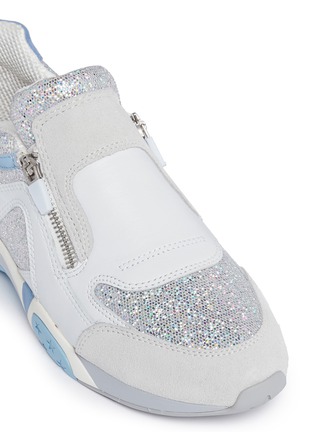 Detail View - Click To Enlarge - ASH - 'Hop' glitter star trim leather sneakers