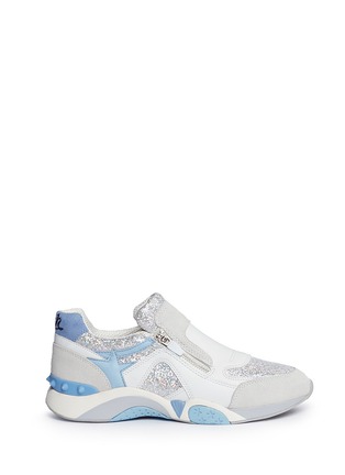Main View - Click To Enlarge - ASH - 'Hop' glitter star trim leather sneakers