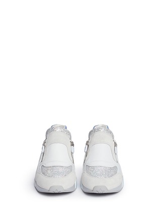 Figure View - Click To Enlarge - ASH - 'Hop' glitter star trim leather sneakers