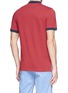 Back View - Click To Enlarge - MONCLER - Contrast collar cotton polo shirt