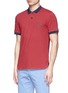 Front View - Click To Enlarge - MONCLER - Contrast collar cotton polo shirt