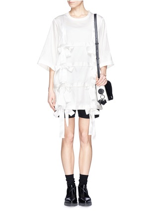 Figure View - Click To Enlarge - NICOPANDA - Grid bow front T-shirt dress