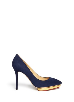 Main View - Click To Enlarge - CHARLOTTE OLYMPIA - 'Debbie' suede platform pumps