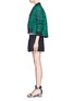 Figure View - Click To Enlarge - SACAI LUCK - Flare back floral lace varsity jacket
