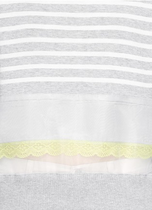 Detail View - Click To Enlarge - SACAI LUCK - Sheer panel stripe sweater