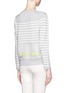 Back View - Click To Enlarge - SACAI LUCK - Sheer panel stripe sweater