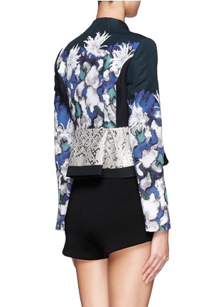 Back View - Click To Enlarge - PETER PILOTTO - Floral and geometric print cropped jacket