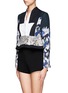 Front View - Click To Enlarge - PETER PILOTTO - Floral and geometric print cropped jacket