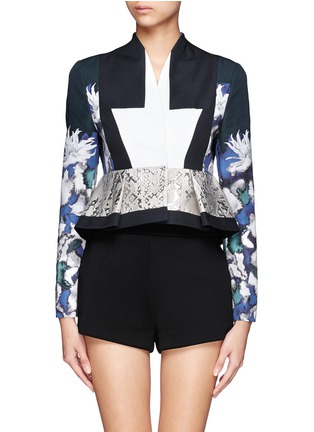 Main View - Click To Enlarge - PETER PILOTTO - Floral and geometric print cropped jacket
