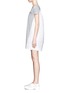 Figure View - Click To Enlarge - SACAI LUCK - Floral lace back short-sleeve knit dress