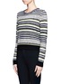 Front View - Click To Enlarge - PROENZA SCHOULER - Textured stripe button-back sweater