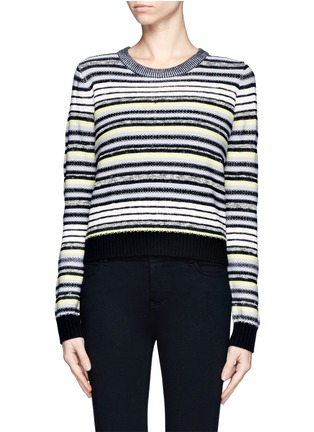 Main View - Click To Enlarge - PROENZA SCHOULER - Textured stripe button-back sweater