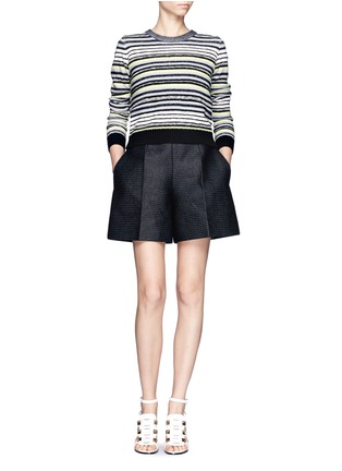 Figure View - Click To Enlarge - PROENZA SCHOULER - Textured stripe button-back sweater