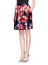 Front View - Click To Enlarge - PRABAL GURUNG - Floral print gathered skirt