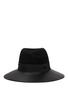 Main View - Click To Enlarge - MAISON MICHEL - 'Virginie' swirl pinch leather brim fedora hat