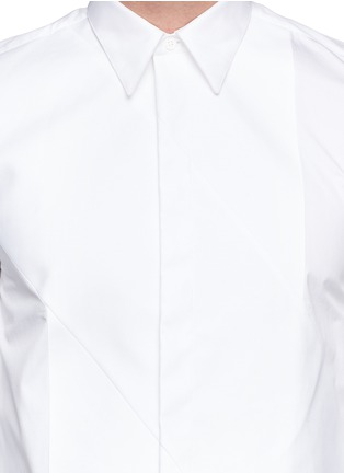 Detail View - Click To Enlarge - GIVENCHY - Hopsack panel cotton poplin shirt