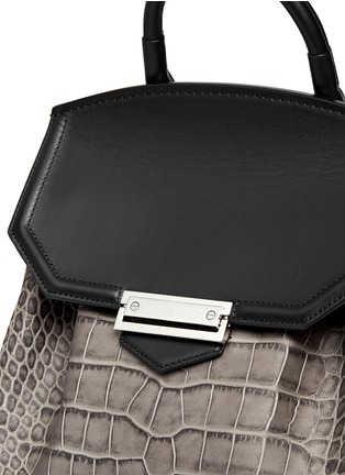 Detail View - Click To Enlarge - ALEXANDER WANG - 'Prisma' skeletal crocodileembossed leather backpack