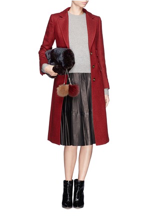 Figure View - Click To Enlarge - HOCKLEY - 'Parrot' rex rabbit pouch with fox fur pompom charm