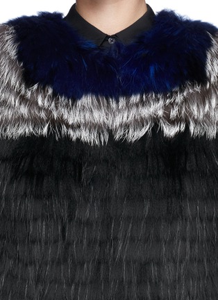 Detail View - Click To Enlarge - FUREVER - Raccoon silver fox fur gilet 