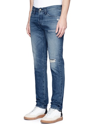 Front View - Click To Enlarge - 3X1 - 'M3' slim fit distressed jeans