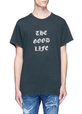 Main View - Click To Enlarge - AMIRI - 'Good Life' print slub jersey T-shirt