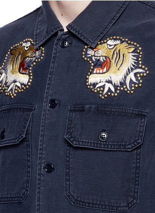 Detail View - Click To Enlarge - 73387 - Stud tiger patch military shirt