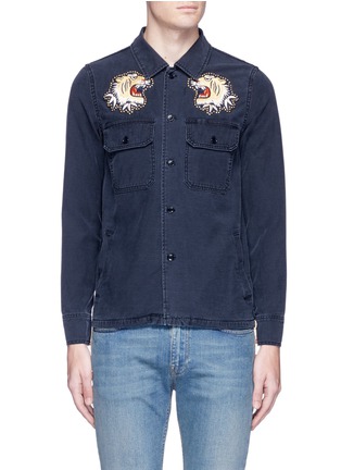 Main View - Click To Enlarge - 73387 - Stud tiger patch military shirt