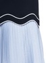 Detail View - Click To Enlarge - COMME MOI - Pleated stripe underlay wavy hem crepe dress