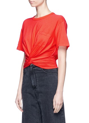 Front View - Click To Enlarge - T BY ALEXANDER WANG - Twist front cotton T-shirt