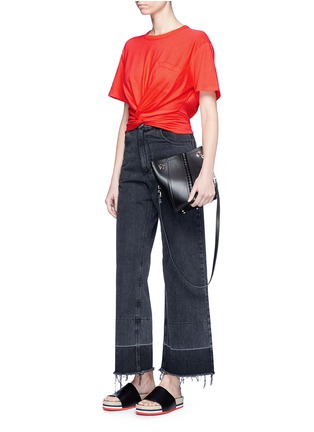 Figure View - Click To Enlarge - T BY ALEXANDER WANG - Twist front cotton T-shirt