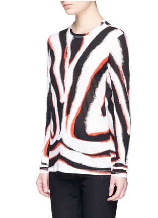 Front View - Click To Enlarge - PROENZA SCHOULER - Zebra print tissue jersey long sleeve T-shirt