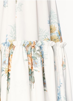 Detail View - Click To Enlarge - ALEXANDER MCQUEEN - Floral print crepe smocked off-shoulder dress