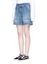 Front View - Click To Enlarge - CURRENT/ELLIOTT - 'The Chore' belted denim shorts