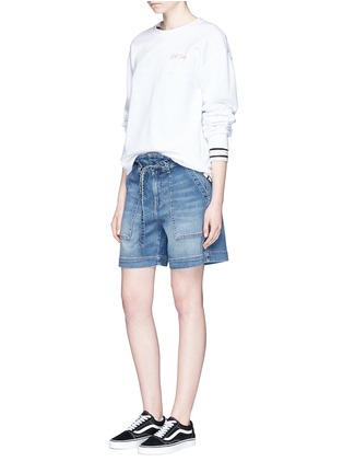 Figure View - Click To Enlarge - CURRENT/ELLIOTT - 'The Chore' belted denim shorts