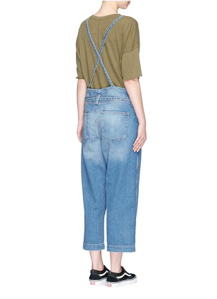 Back View - Click To Enlarge - CURRENT/ELLIOTT - 'The Chore' belted denim dungarees