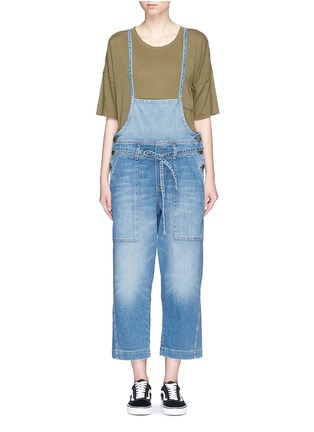 Main View - Click To Enlarge - CURRENT/ELLIOTT - 'The Chore' belted denim dungarees