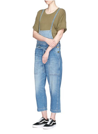 Figure View - Click To Enlarge - CURRENT/ELLIOTT - 'The Chore' belted denim dungarees