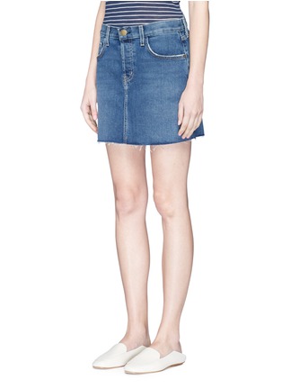 Front View - Click To Enlarge - CURRENT/ELLIOTT - 'The Mini Cut-Off' denim skirt
