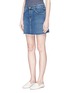 Front View - Click To Enlarge - CURRENT/ELLIOTT - 'The Mini Cut-Off' denim skirt
