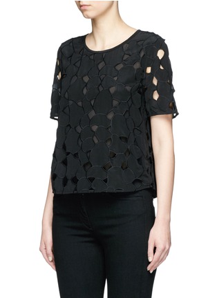 Front View - Click To Enlarge - EQUIPMENT - 'Brynn' cutout lace silk top