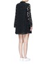 Back View - Click To Enlarge - EQUIPMENT - 'Lenox' cutout lace silk dress