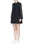 Front View - Click To Enlarge - EQUIPMENT - 'Lenox' cutout lace silk dress