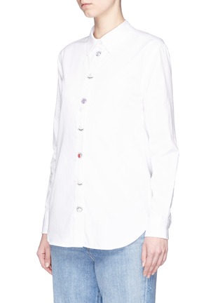 Front View - Click To Enlarge - EQUIPMENT - 'Reese' eye embroidered placket shirt