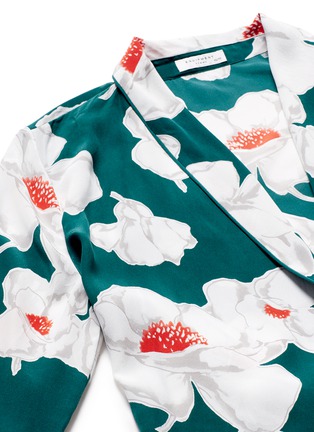 Detail View - Click To Enlarge - EQUIPMENT - 'Odette' floral print wrap top silk pyjama set