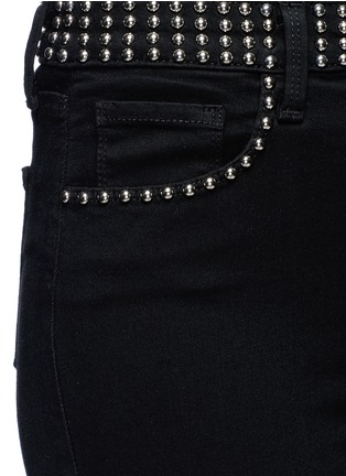 Detail View - Click To Enlarge - L'AGENCE - 'Margot' stud embellished stretch skinny jeans