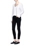 Figure View - Click To Enlarge - L'AGENCE - 'Andrea' zip cuff stretch skinny jeans