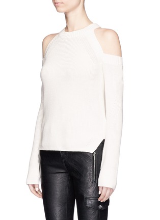 Front View - Click To Enlarge - RAG & BONE - 'Dana' cold shoulder chunky knit sweater