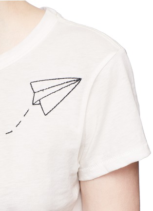 Detail View - Click To Enlarge - RAG & BONE - Paper plane embroidered Pima cotton T-shirt