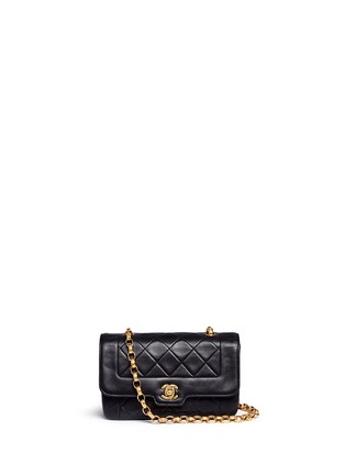 Main View - Click To Enlarge - VINTAGE CHANEL - Border Tab mini quilted leather flap bag